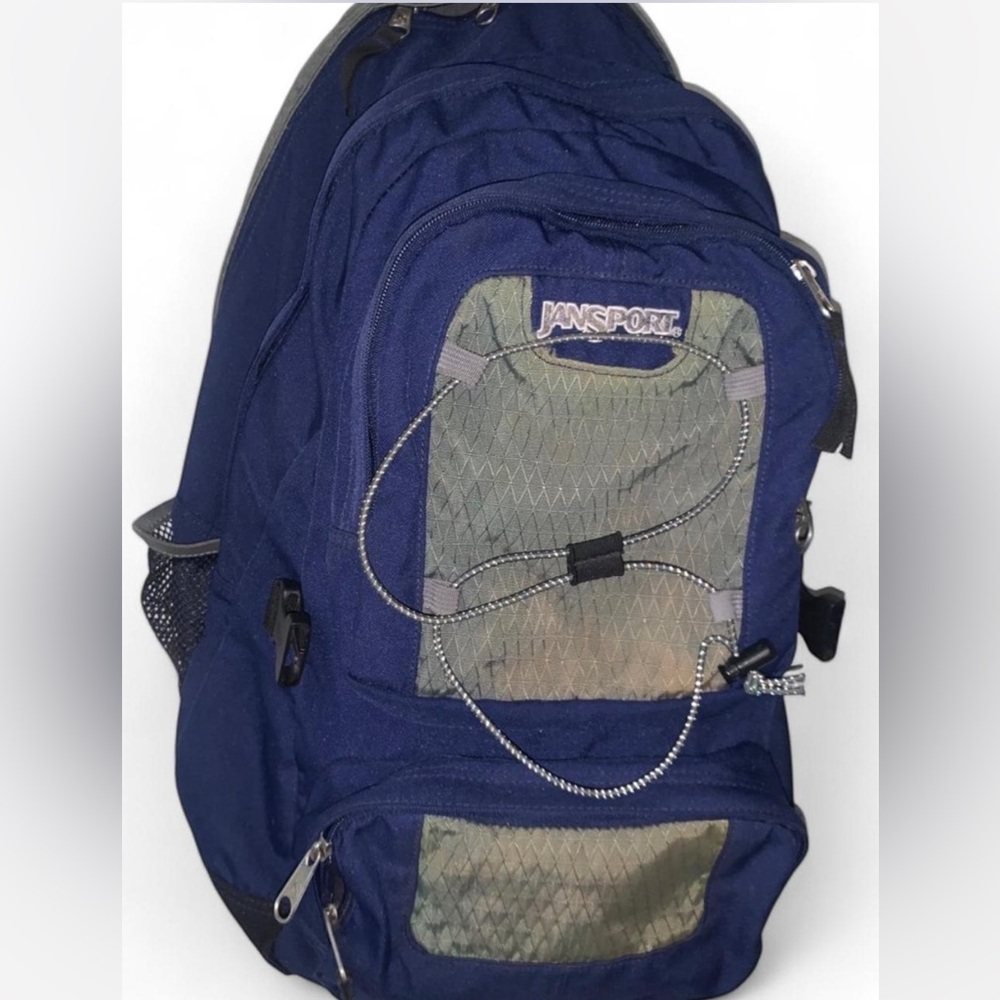 JanSport Navy Blue/Green Backpack